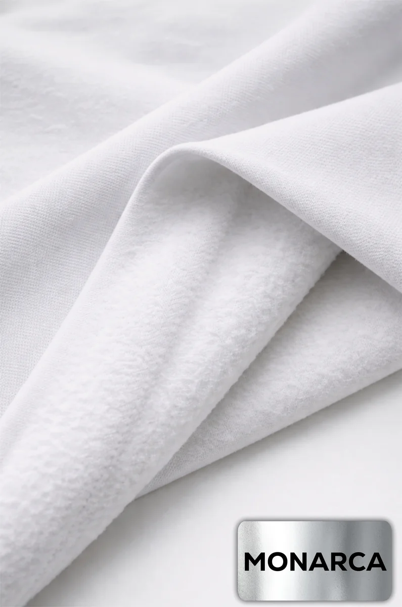 Fleece Monarca blanca — tela de buzos y polerones